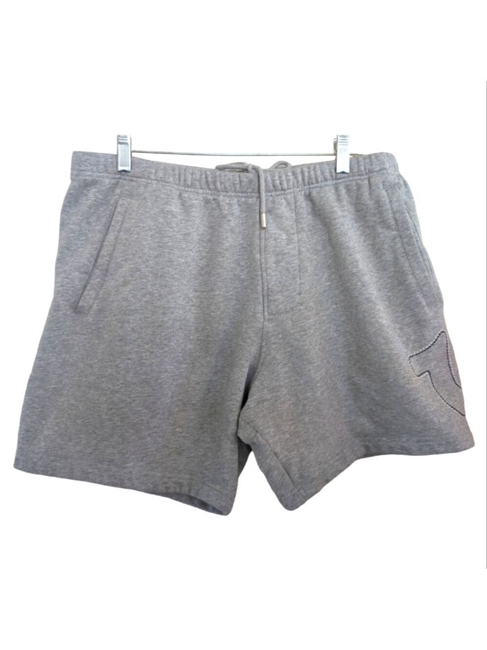 True Religion Gray Heavyweight Elastic Waist Sweat Gym Shorts Size XL EUC